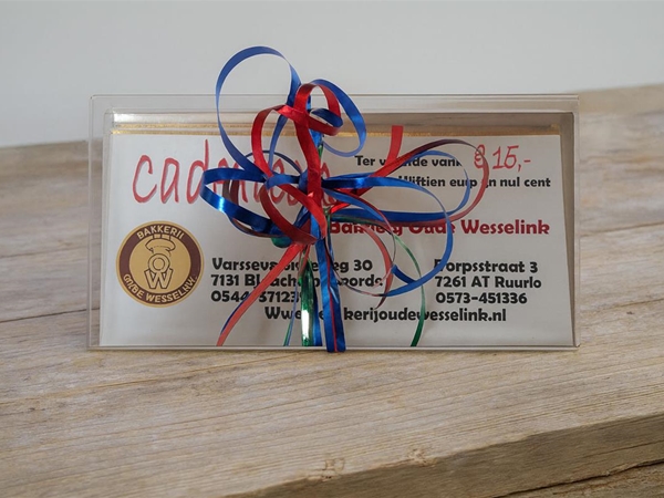 Cadeau bon € 15,=