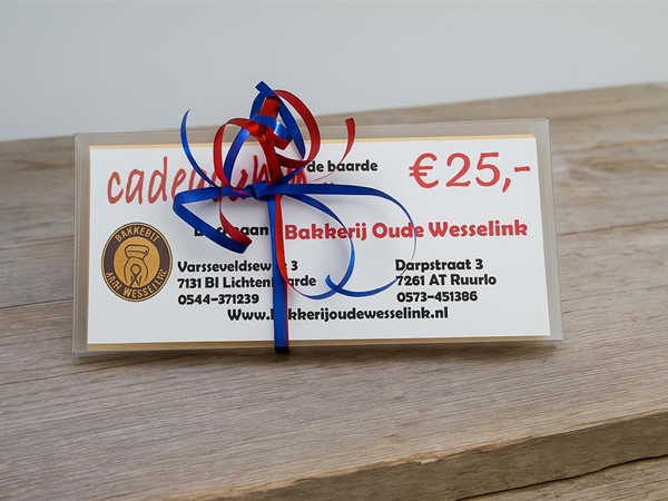 Cadeau bon € 25,=
