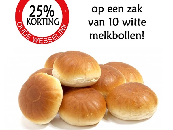 Witte bollen zacht&nbsp;zak van 10