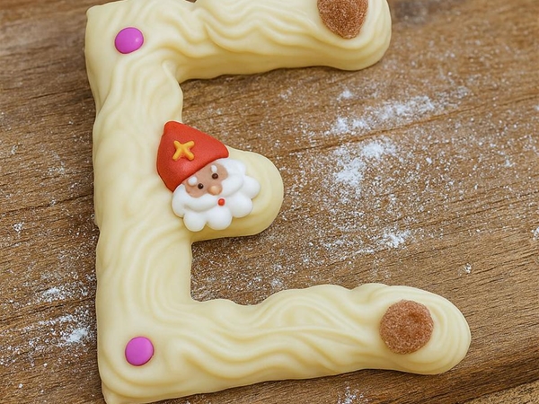 Chocoladeletter groot Wit